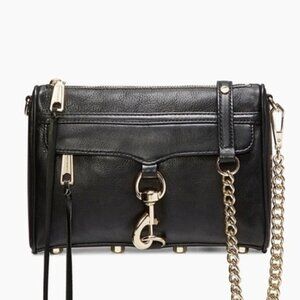 REBECCA MINKOFF 🖤 Black & Gold Chain Crossbody /Clutch